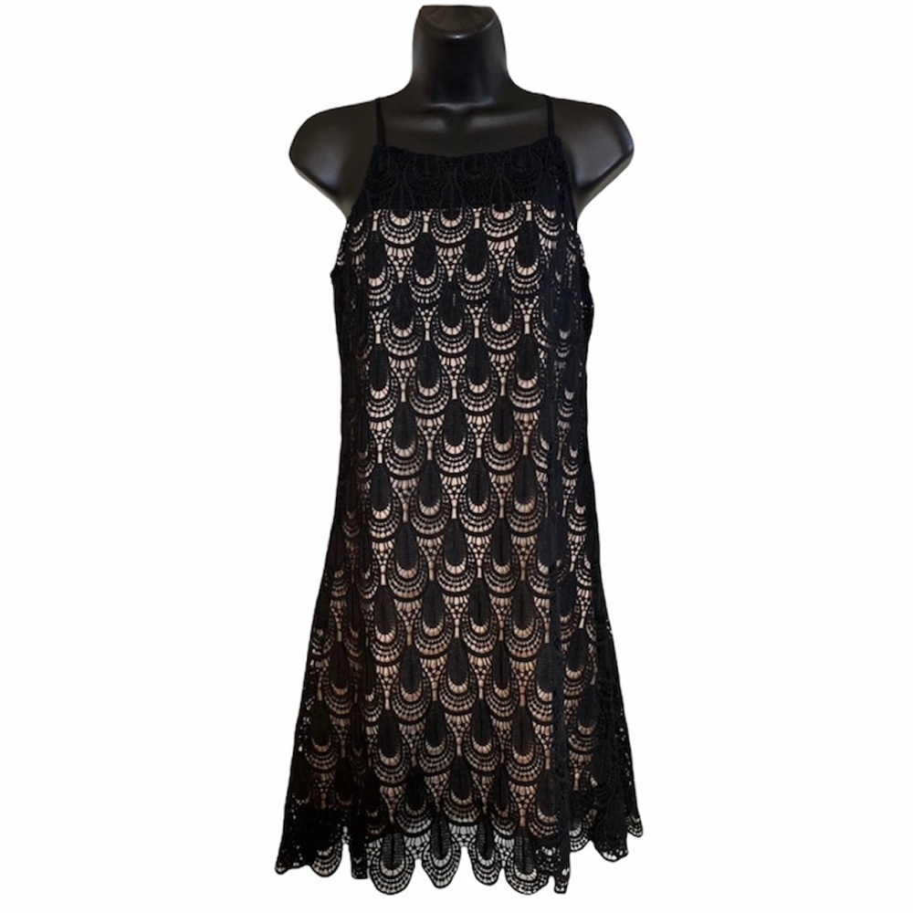 RnB Black & Nude Crochet Dress Size Medium